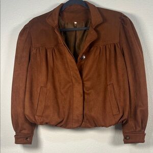 Brown Women's Jacket suede look